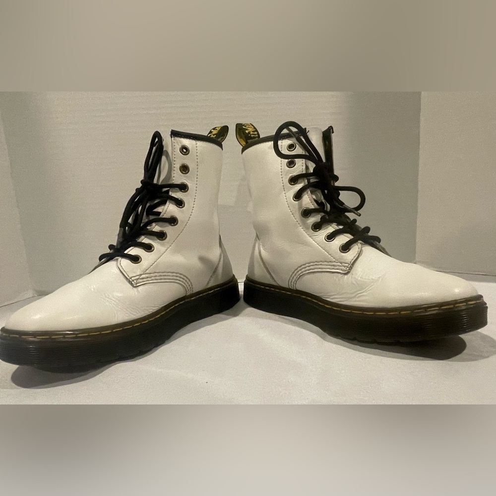 DR. MARTENS Zavala Combat Boot White Women’s Size 8 Men’s 7 - Picture 4 of 6